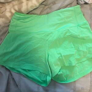 Green lululemon shorts 4 inch!!